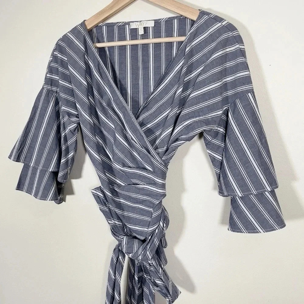 WAYF | STRIPED WRAP TOP - Picture 3 of 10